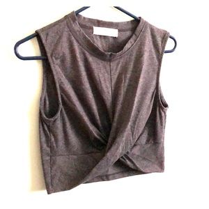 Charcoal crop top with twist